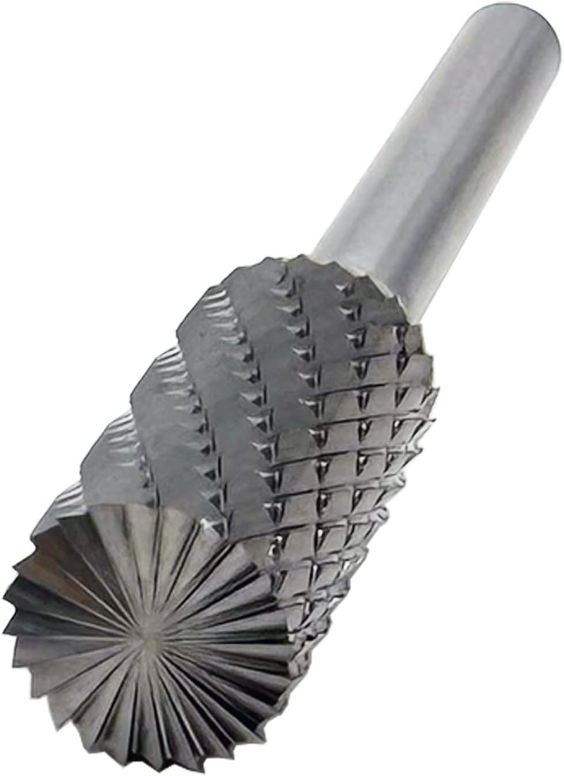LU&MN SB-5 Tungsten Carbide Burr Cylinder Shape Double Cut Rotary Burrs File(1/2''cutter Dia,1''Cutter Length) with 1/4'' (6.35mm) Shank dia, by - Image 1